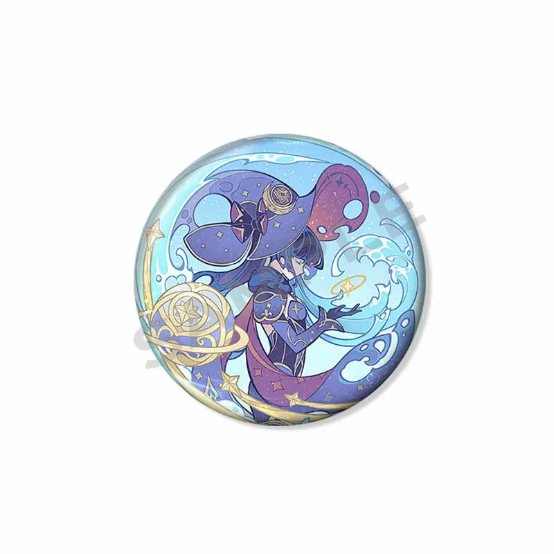 Genshin Impact Fanart Badge Pins for Backpack, Brooches, Collectible Gift