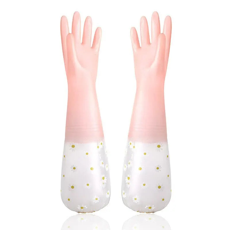 Waterproof Household Cleaning Gloves - Latex, Wear-Resistant, Multi-Color