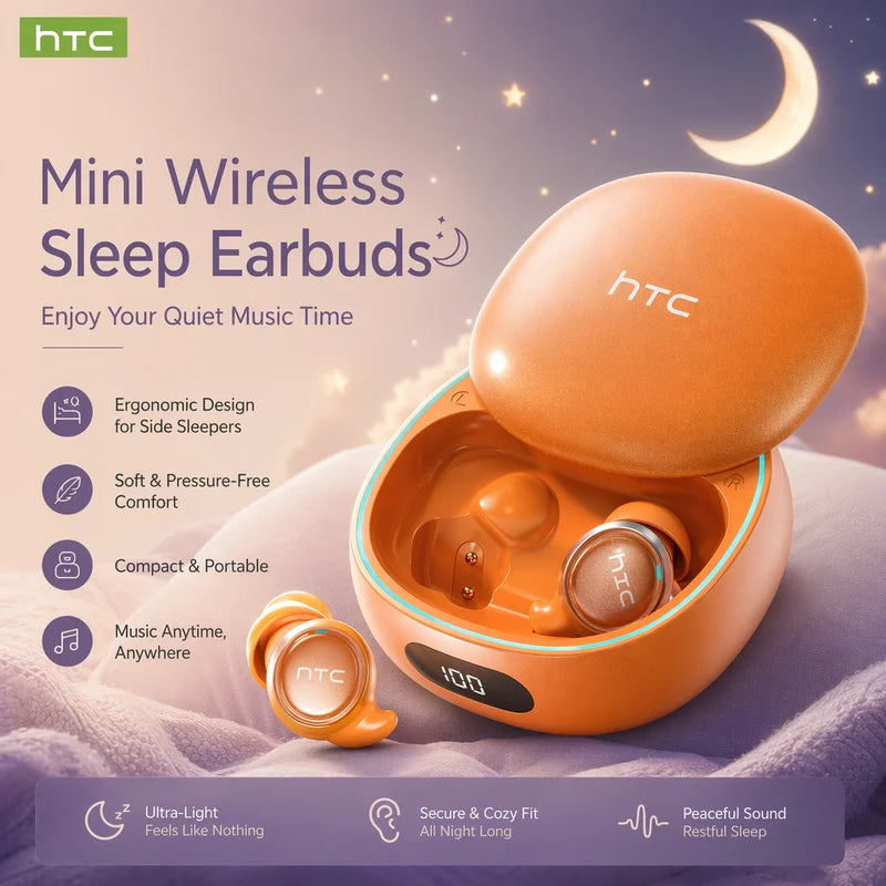 Sleep Wireless Bluetooth Earbuds for Side Sleepers Noise Isolation Portable Headset