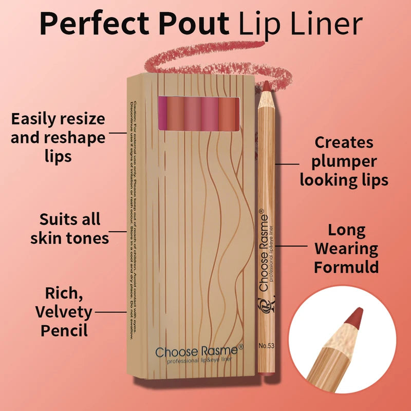 12-Piece Matte Lip Liner Set Waterproof & Long-Lasting Cosmetic Pencils