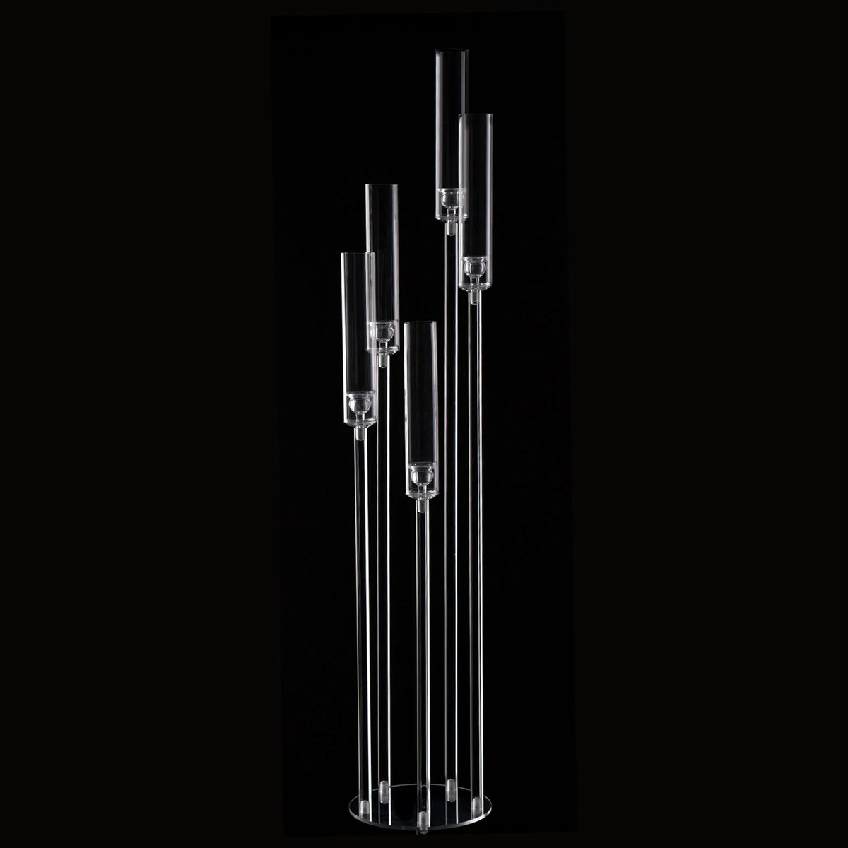 Tall Acrylic Floor Candelabra 5 Arm Candle Holder for Wedding & Home Decor