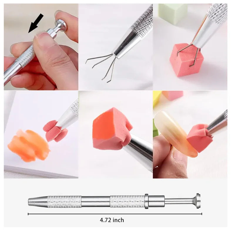 Nail Art Sponges with Grabbing Pen Set for Ombre Nail Design - Professional Tools