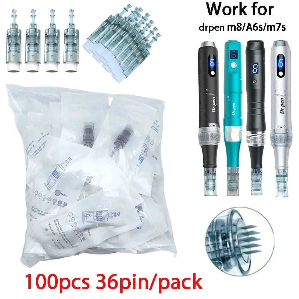 100pcs Dermapen M8 Needle Set for Microneedling and Mesotherapy - 0.25mm Length