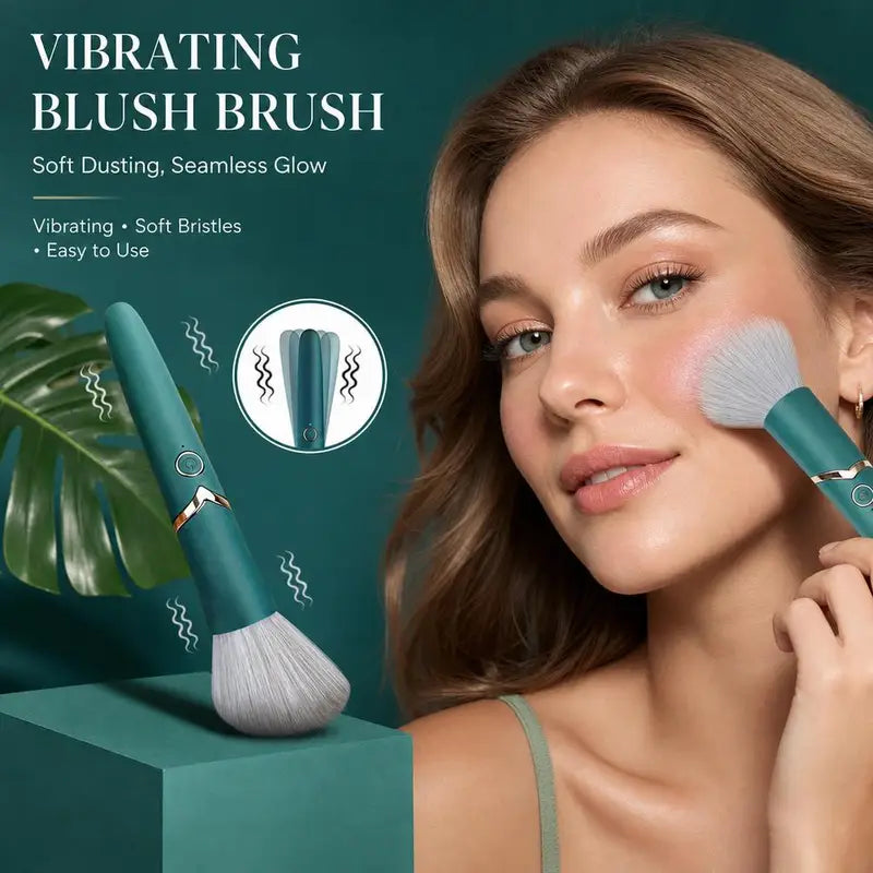 Electric Makeup Brush Vibrating Blush and Foundation Tool for Flawless Application