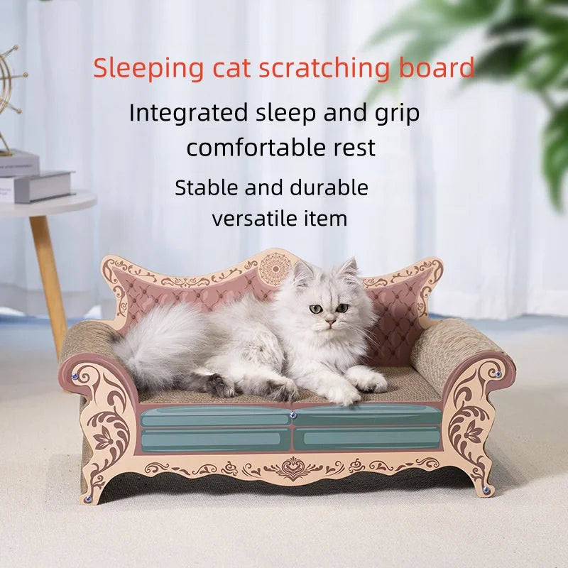 Large L-Shaped Cat Scratch Board and Nest Sofa - Wear-Resistant Non-Shedding Cat Bed