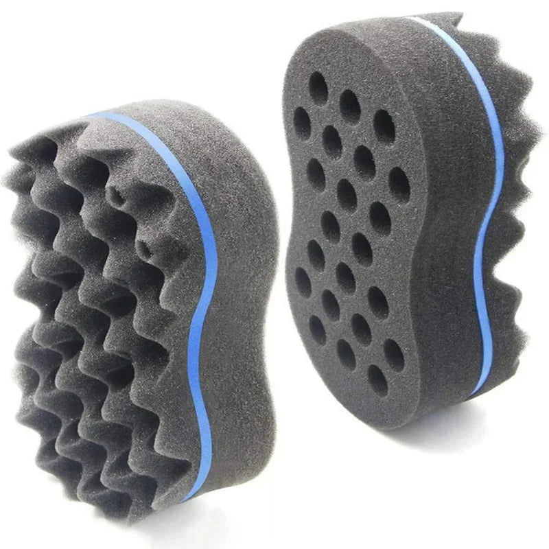 Double Sided Curly Hair Styling Sponge Brush for Waves and Twists