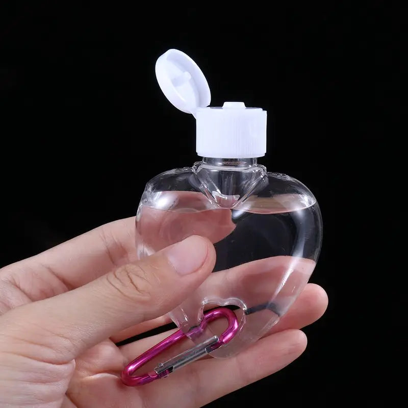 50ml Refillable Heart & Leaf Spray Bottle - Travel Perfume Lotion Container with Metal Hook