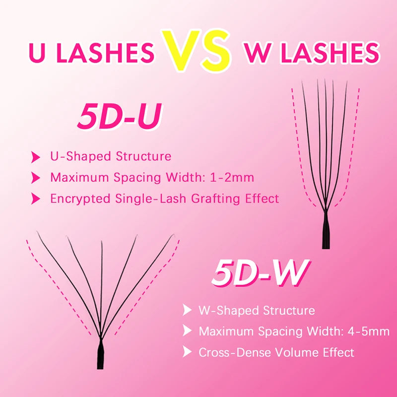 Eyelash Extension Cases Set - U Shape 3D-6D Fiber Faux Cils High Quality