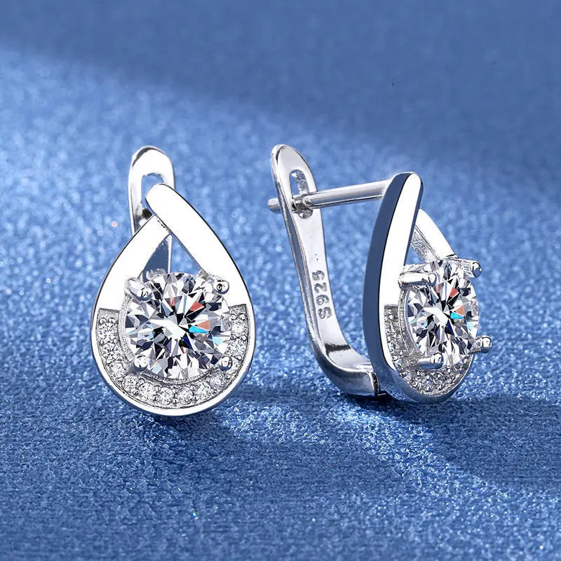 Sterling Silver Zircon Earrings for Women - Sparkling Party & Wedding Jewelry