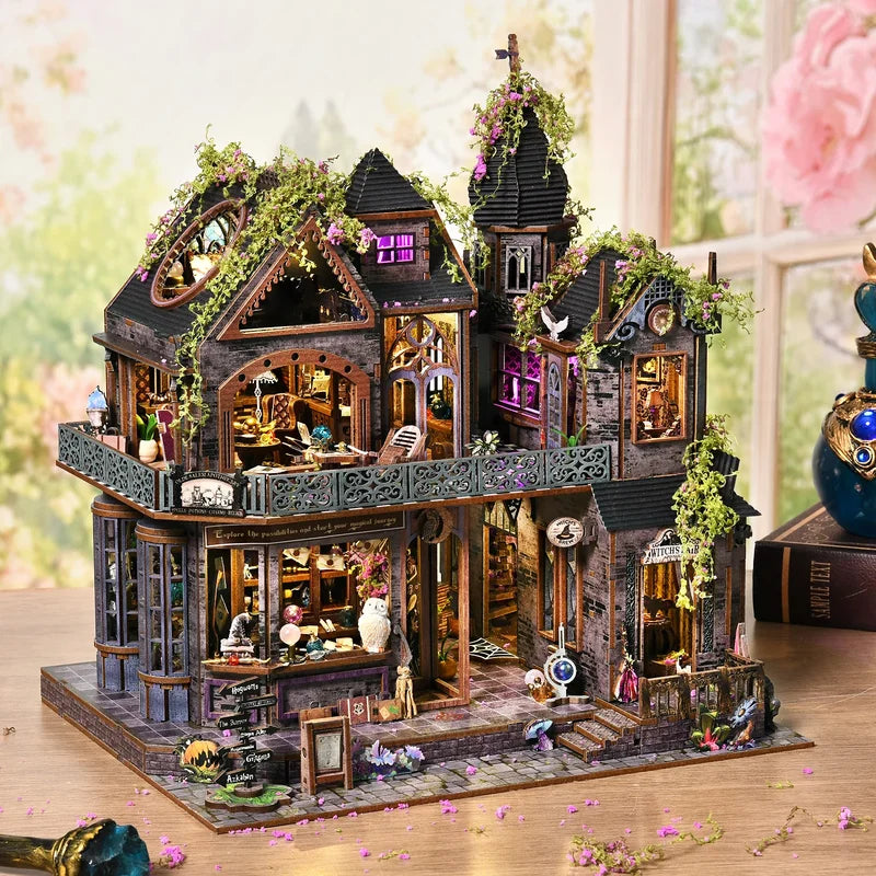 DIY Wooden Castle Book Nook Kit - 3D Dollhouse Model & Bookend Home Decor
