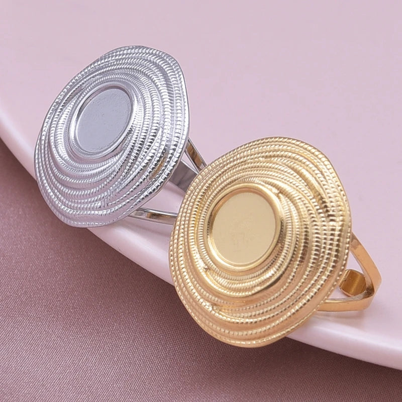 Assorted Irregular Minimalist Chunky Open Finger Rings - Stainless Steel Jewelry Set