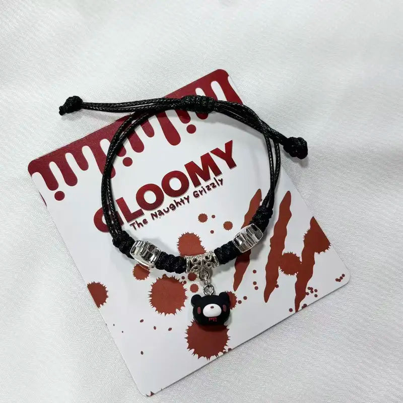 Cute Edgy Bear Bracelets with Chain and Bloody Bear Charms - Multiple Colors