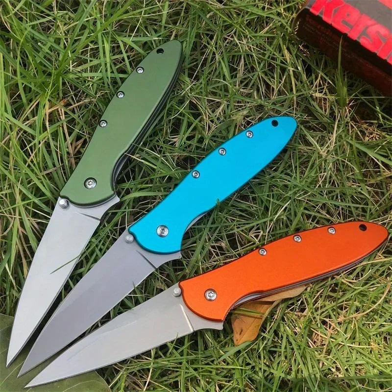 Assisted Flipper Knife with Bead Blast Plain Blade Stainless Steel Handle