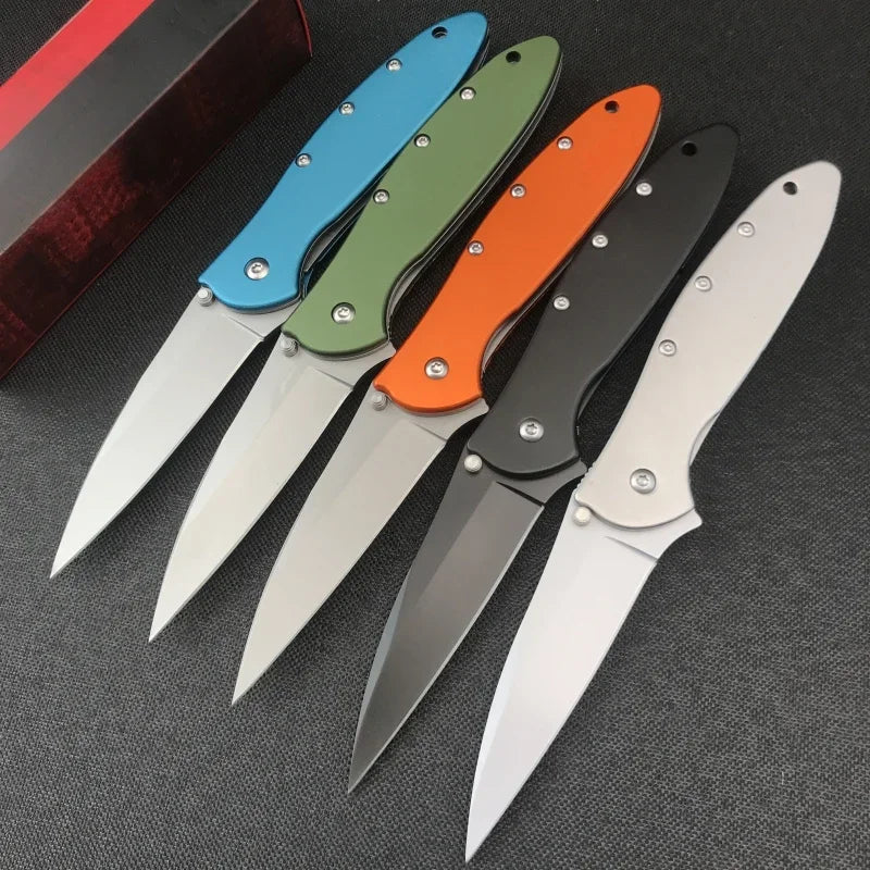 Assisted Flipper Knife with Bead Blast Plain Blade Stainless Steel Handle