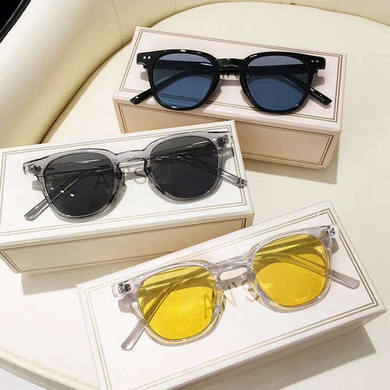 Vintage Square Sunglasses for Women Men Small Round Eyewear Luxury Style