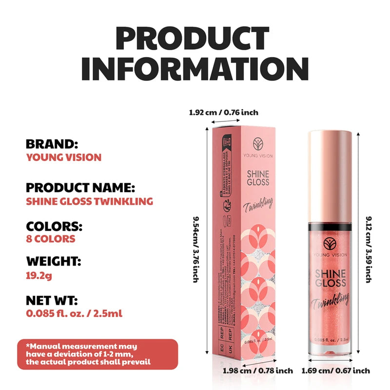 Watery Glossy Lip Gloss Set - Color Burst Lip Nectar & Glitter Shine