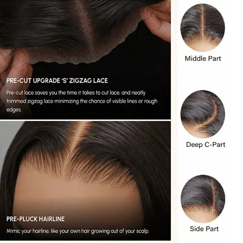 Glueless Lace Front Wig 26-42 Inch Human Hair, Easy Install, No Adhesive, Beginner Friendly