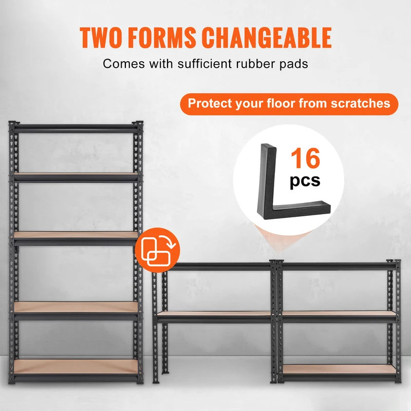 Heavy Duty 5-Tier Metal Storage Shelving Unit - Adjustable Garage & Warehouse Organizer