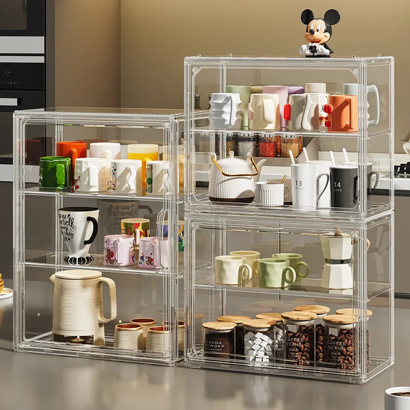 Acrylic Makeup Organizer Dustproof Storage Box with Display Case