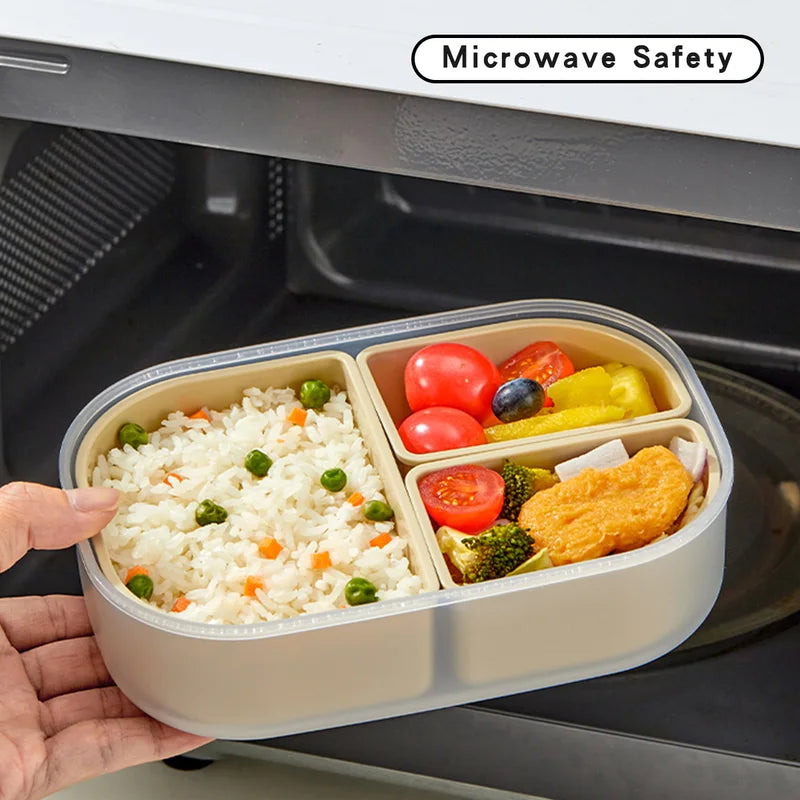 Stackable Plastic Lunch Box with Detachable Compartments for School and Office