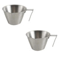 Stainless Steel Espresso Cups with Handle and V-Shaped Spout - Coffee and Dessert Measuring Cups with Scale