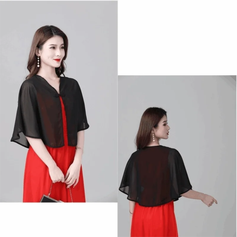 Breathable Chiffon Shawl Large Summer Sunscreen Scarf Loose Vacation Wrap
