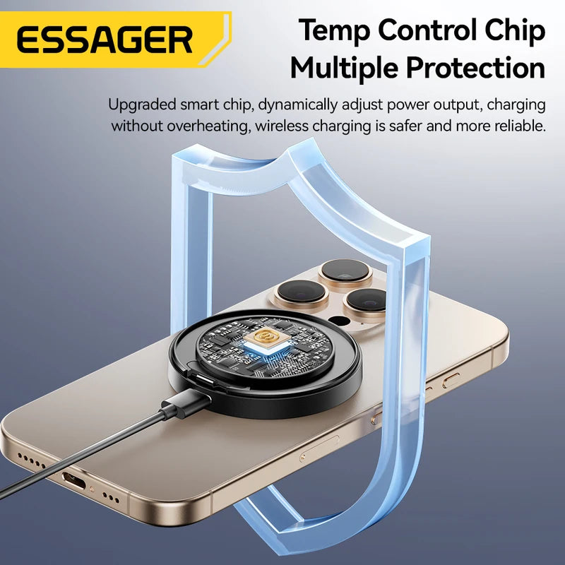 15W Magnetic Wireless Charger with Holder for iPhone & AirPods - Fast Charging