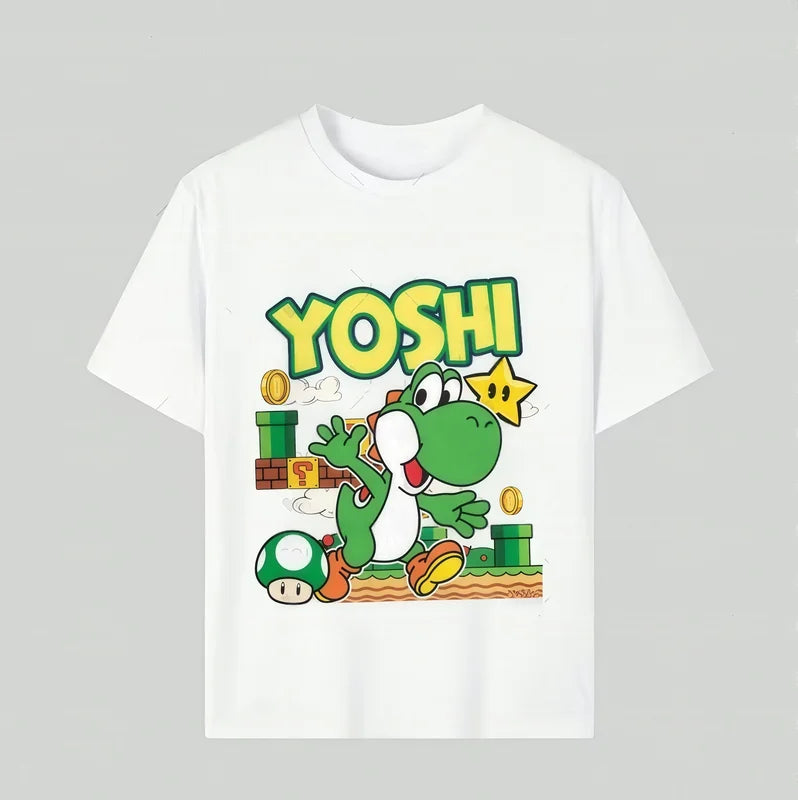Unisex Cartoon Yoshi Kids & Adult T-Shirt - Summer Short Sleeve Top