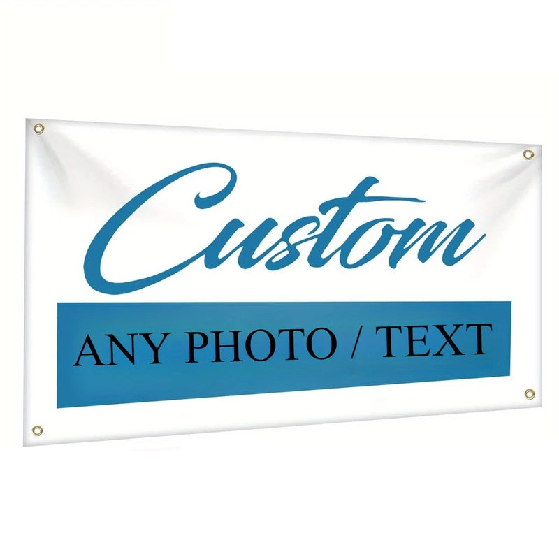 Outdoor & Indoor Polyester Banner with Grommets - Custom Sizes for Home Decor
