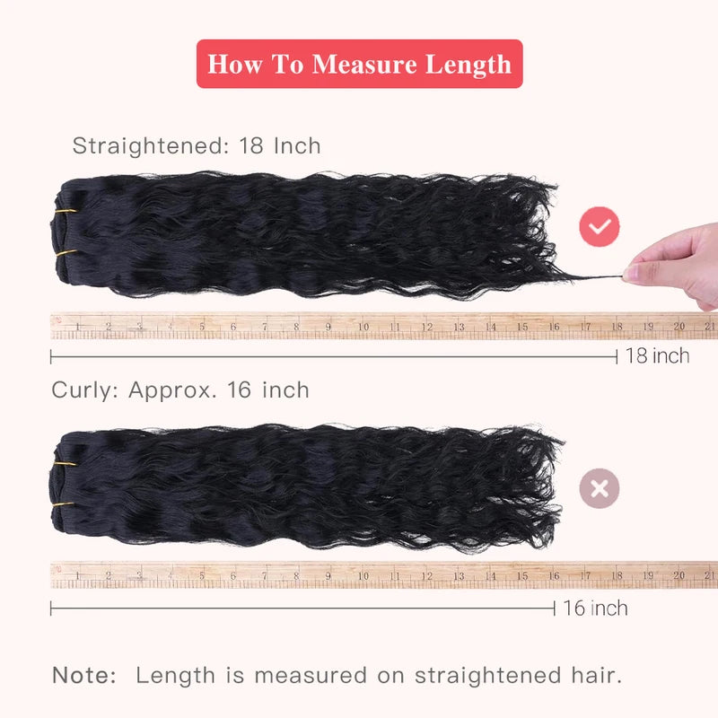 Curly Clip-In Hair Extensions 7pcs Water Wave Remy Human Hair for Women