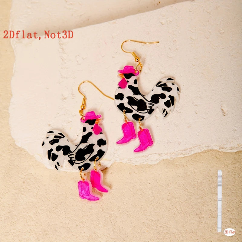 European American Cross Border Chicken Earrings Christmas Animal Jewelry