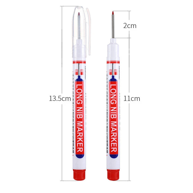 4pcs 20mm Long Nib Permanent Marker Pens - Waterproof Oil-Based Ink for Industrial & Craft Use