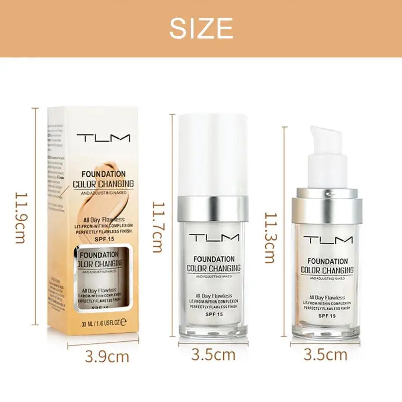 Color Changing Foundation Liquid Matte Makeup Base Hydrating Long Lasting for Natural Finish