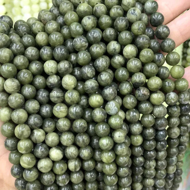 Natural Green Jade Beads - Round Spacer Stones for Jewelry Making, DIY Bracelets & Necklaces