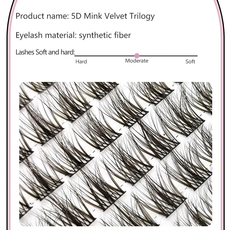 DIY Fluffy Eyelash Clusters Set - Natural Volume Lash Extensions, 10 Rows
