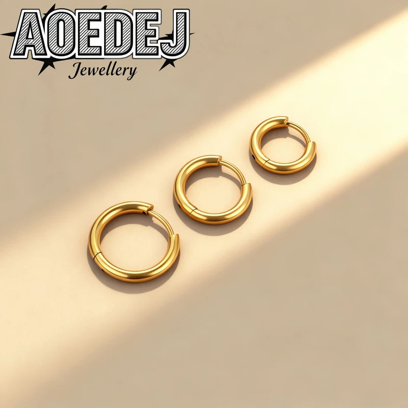 Titanium Hoop Earrings for Men Women 18G 20G Circle Clicker Piercing Jewelry
