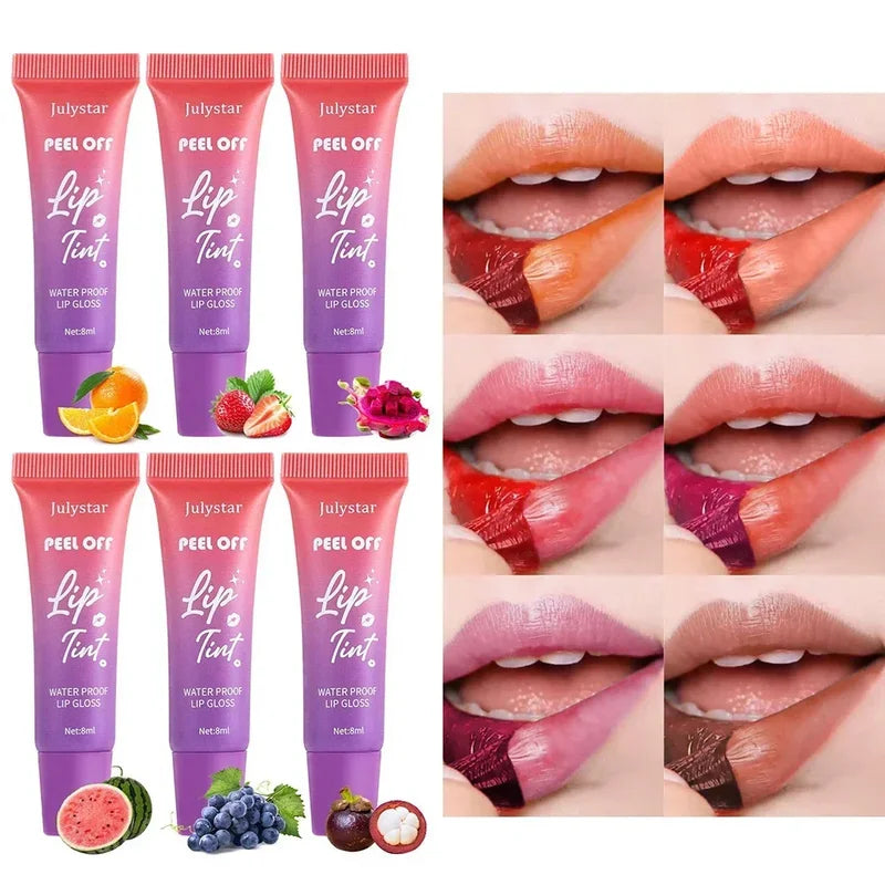 Waterproof Lip Stain & Lip Gloss - Matte Long Lasting Lip Tint, Tear-Off Contour