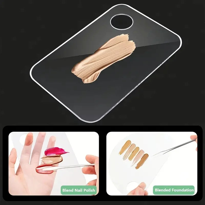 Acrylic Makeup Palette Square Heart-Shaped Cosmetic Mixing Plate Portable Art and Blending Tool