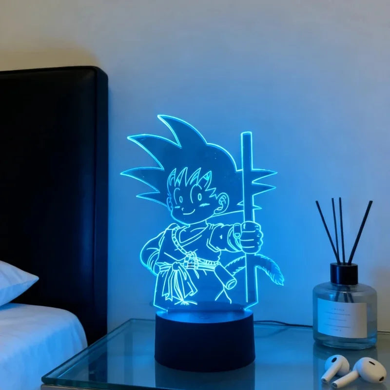3D Son Goku Vegeta Anime Night Light - Dragon Ball Z Desk Lamp Gift for Kids & Fans