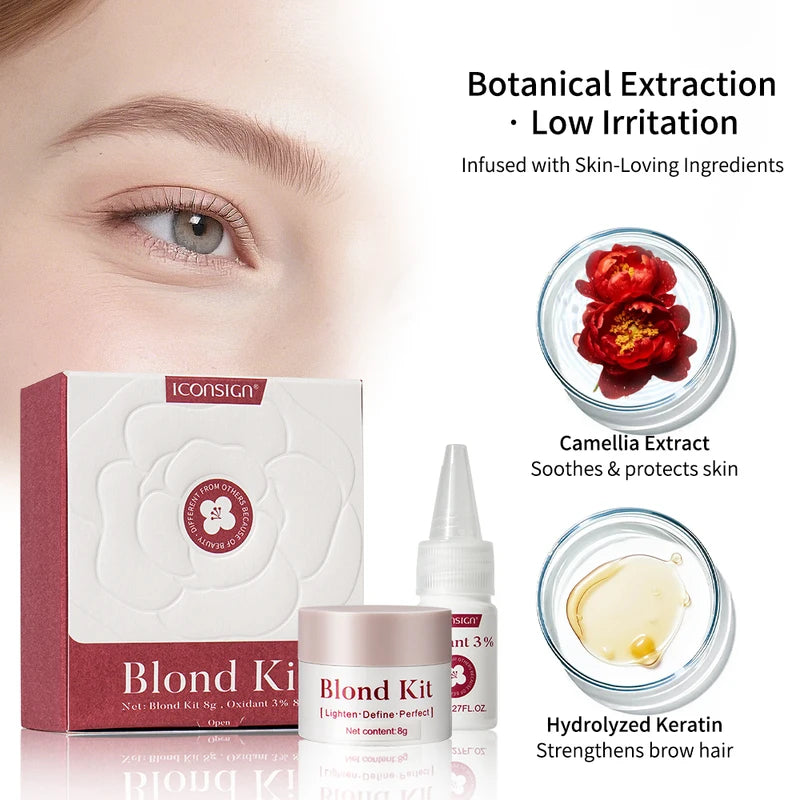 Eyebrow Bleaching Powder Kit with Camellia Essence for Natural Makeup