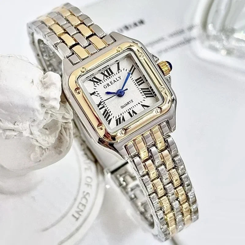Luxury Rhinestone Women’s Square Quartz Wristwatch Fashion Ladies Dress Watch