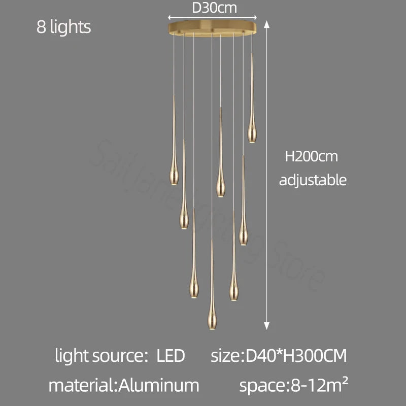 Modern LED Pendant Light Fixture for Living Room & Dining Area - Multiple Colors & Emission Options