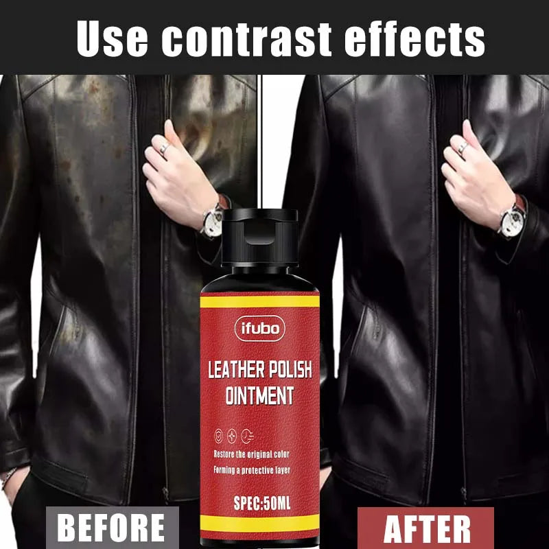 Leather Polish Wax 50ml - Restorer for Faded Leather, Revives Shine & Protects