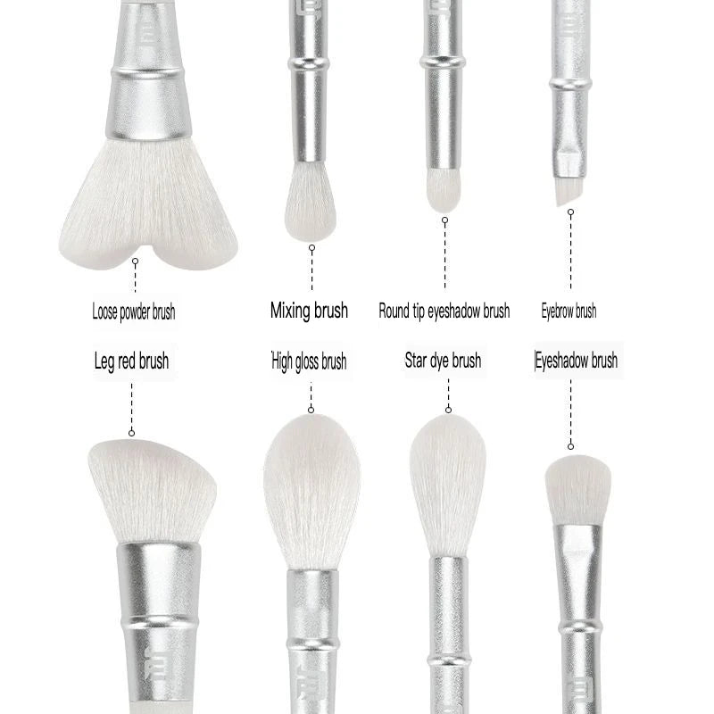 8-Piece Makeup Brush Set for Face and Eyes - Beginner Friendly & Affordable