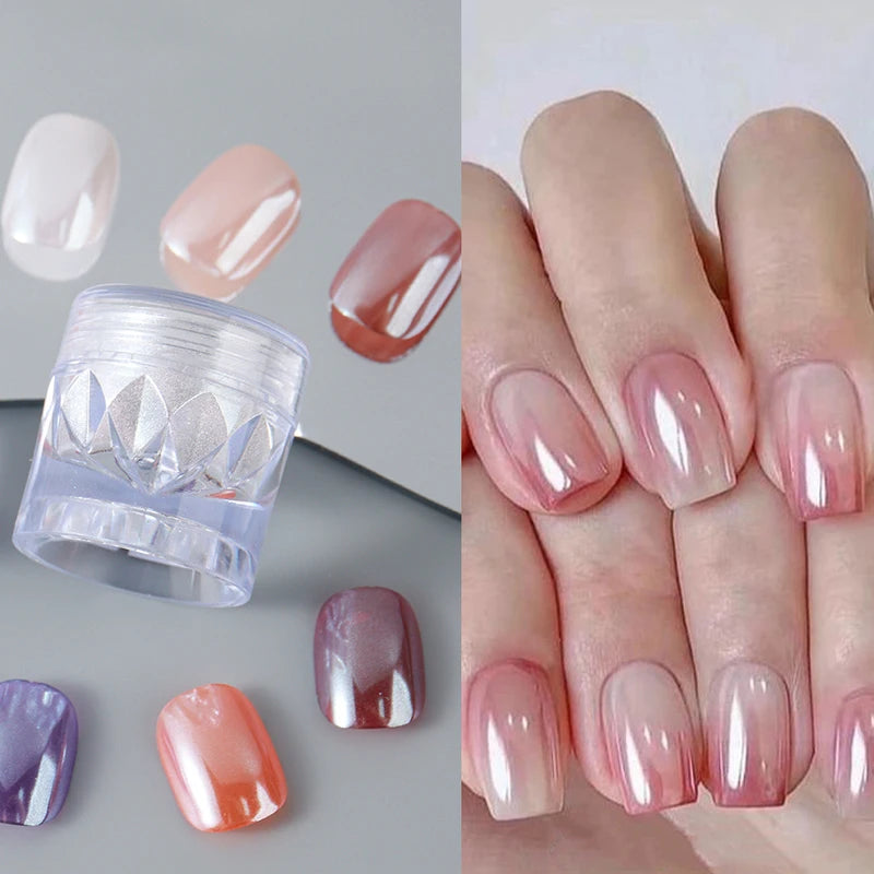 Pearl White Nail Glitter Dust Chrome Powder for Mirror & Gradient Nail Art