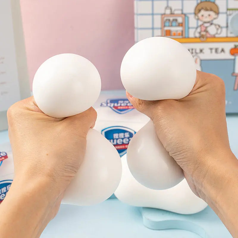 Dumpling Squishy Cheese Toy Set - Stress Relief Fidget Ball for Kids & Adults