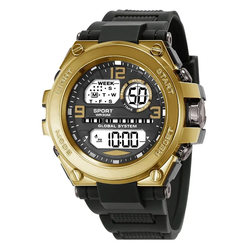 Digital Sports Watch for Men Waterproof LED Stopwatch with Calendar & Luminous Display