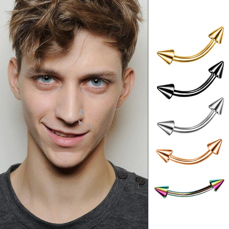 1/5Pcs Body Jewelry Set - Curved Lip, Eyebrow, Navel, Cartilage Piercing Rings