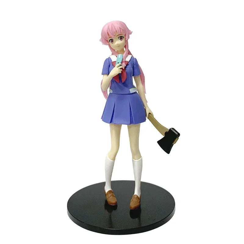 17cm Future Diary Mirai Nikki Yuno Gasai Action Figure - Anime Uniform Model Toy
