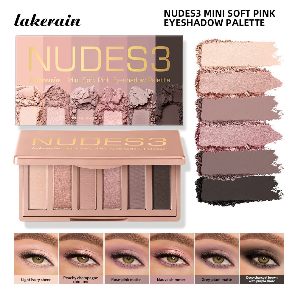 Mini Eyeshadow Palette with Matte & Shimmer Neutral Shades – Long-Lasting, Blendable, Portable Makeup